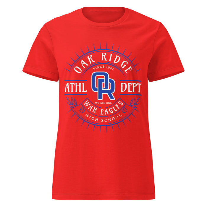 Oak Ridge High School War Eagles Women's Red SoftStyle T-shirt 201