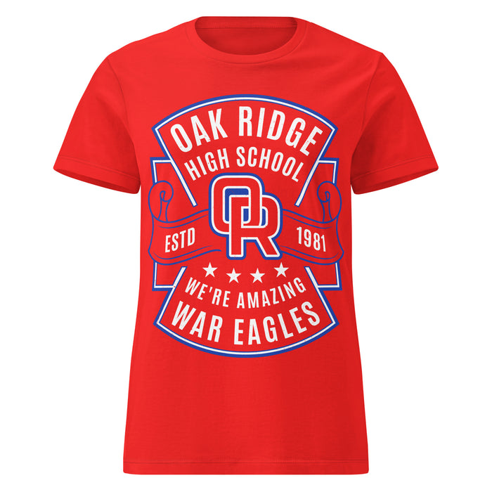 Oak Ridge High School War Eagles Women's Red SoftStyle T-shirt 207