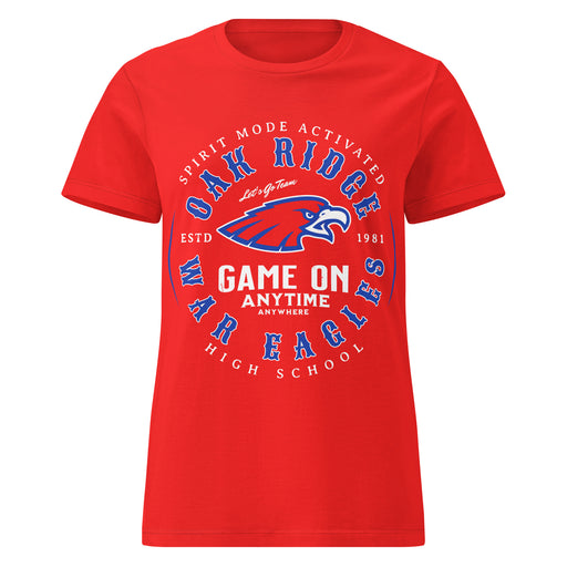 Oak Ridge High School War Eagles Women's Red SoftStyle T-shirt 214