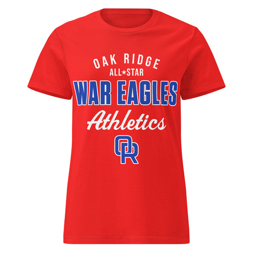 Oak Ridge High School War Eagles Women's Red SoftStyle T-shirt 034
