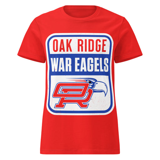 Oak Ridge High School War Eagles Women's Red SoftStyle T-shirt 001