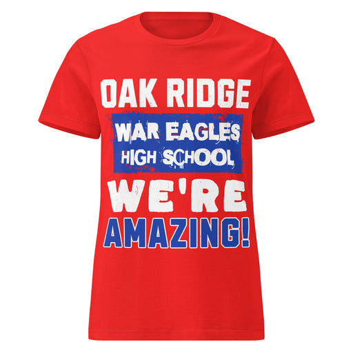 Oak Ridge High School War Eagles Women's Red SoftStyle T-shirt 231