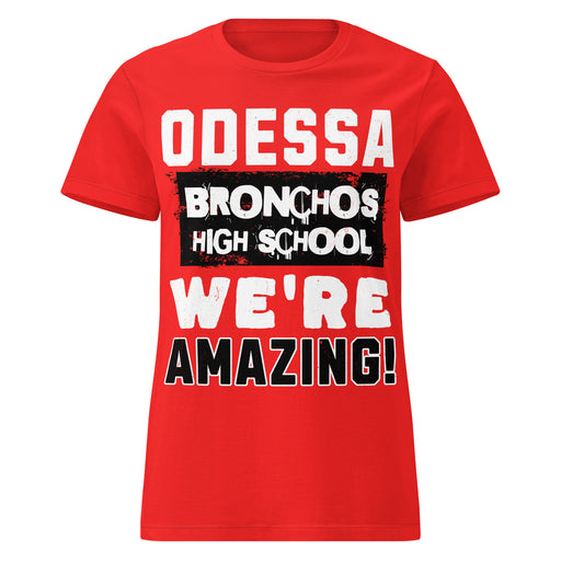 Odessa High School Bronchos Women's Red SoftStyle T-shirt 231