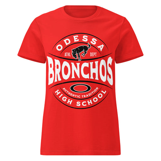 Odessa High School Bronchos Women's Red SoftStyle T-shirt 218