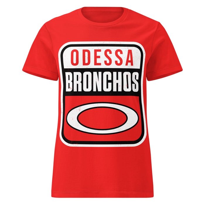Odessa High School Bronchos Women's Red SoftStyle T-shirt 001