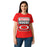 Woman wearing Odessa High School Bronchos Women's Red SoftStyle T-shirt 001