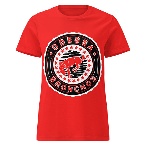 Odessa High School Bronchos Women's Red SoftStyle T-shirt 216