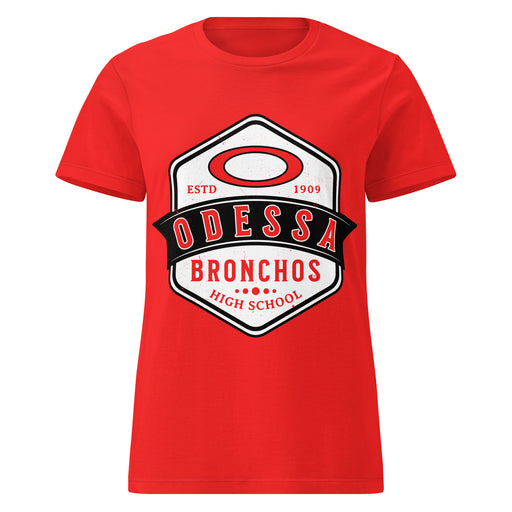 Odessa High School Bronchos Women's Red SoftStyle T-shirt 209