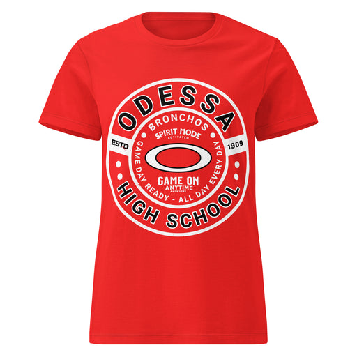 Odessa High School Bronchos Women's Red SoftStyle T-shirt 239