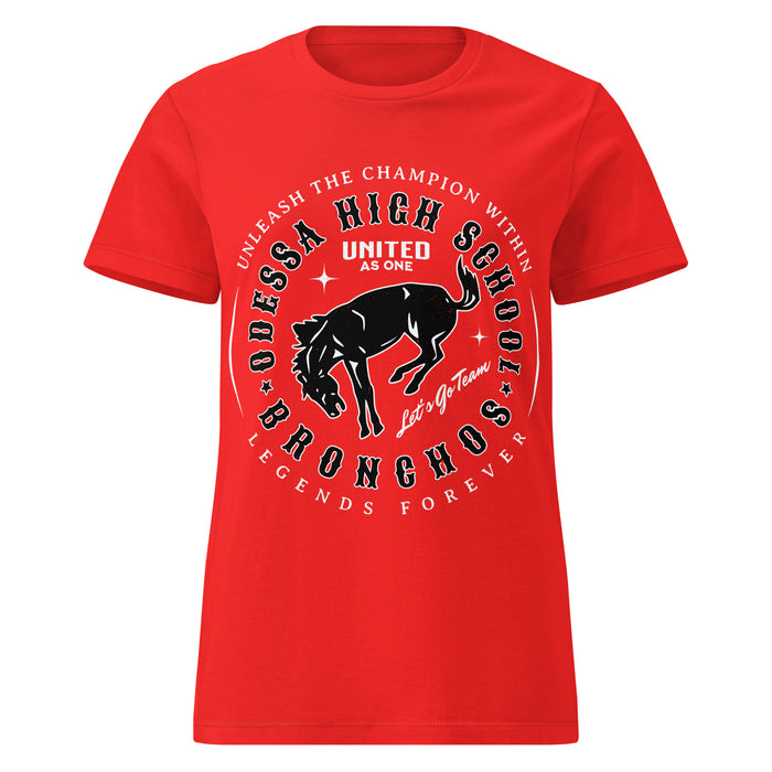 Odessa High School Bronchos Women's Red SoftStyle T-shirt 214