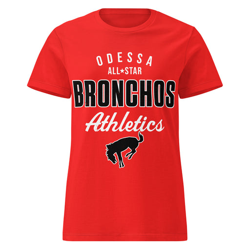 Odessa High School Bronchos Women's Red SoftStyle T-shirt 034