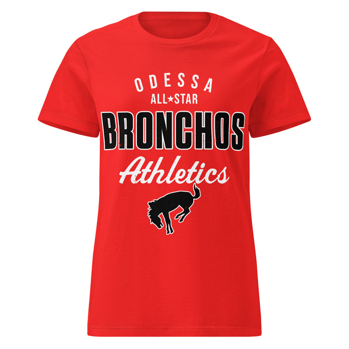 Odessa High School Bronchos Women's Red SoftStyle T-shirt 034