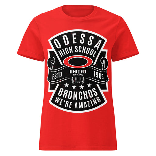 Odessa High School Bronchos Women's Red SoftStyle T-shirt 207