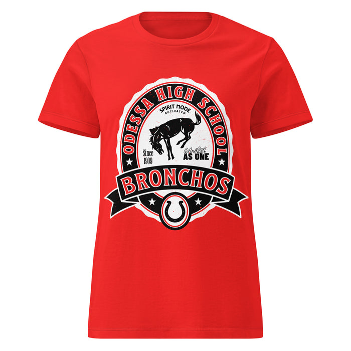 Odessa High School Bronchos Women's Red SoftStyle T-shirt 212
