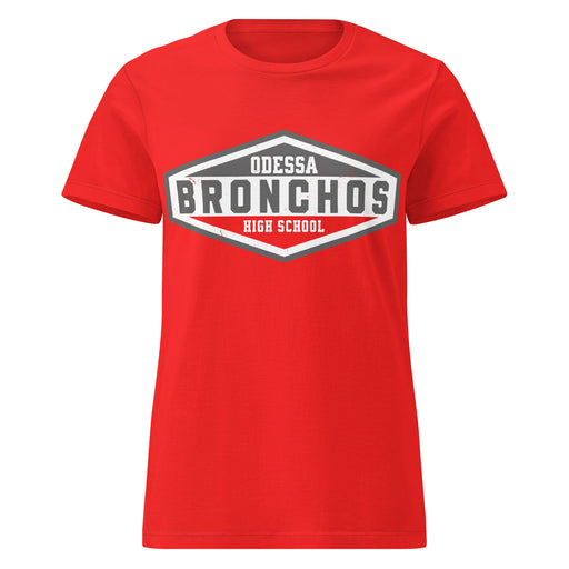 Odessa High School Bronchos Women's Red SoftStyle T-shirt 009