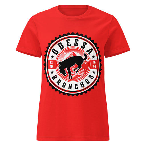Odessa High School Bronchos Women's Red SoftStyle T-shirt 203