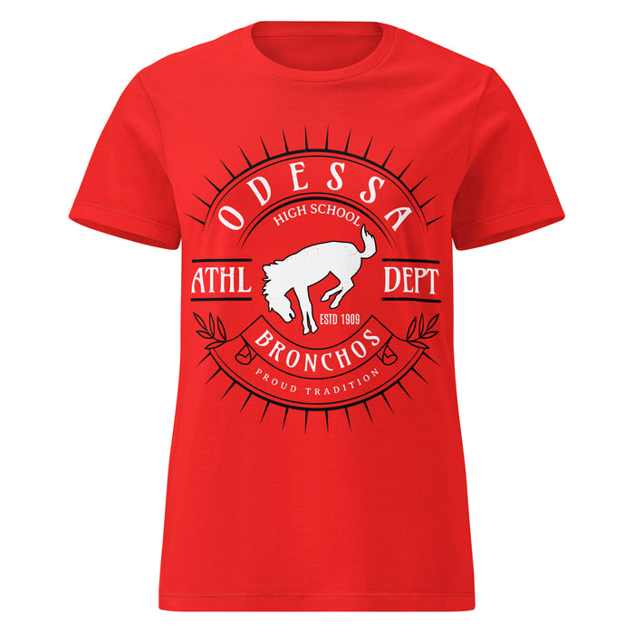 Odessa High School Bronchos Women's Red SoftStyle T-shirt 201