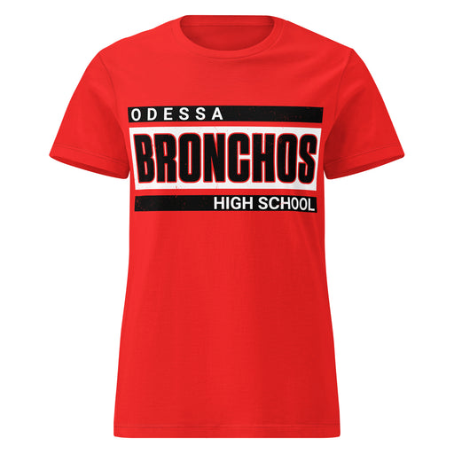 Odessa High School Bronchos Women's Red SoftStyle T-shirt 098