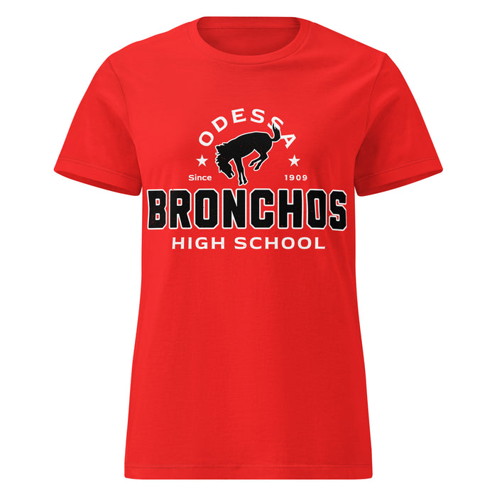 Odessa High School Bronchos Women's Red SoftStyle T-shirt 222