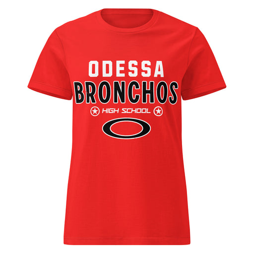 Odessa High School Bronchos Women's Red SoftStyle T-shirt 003