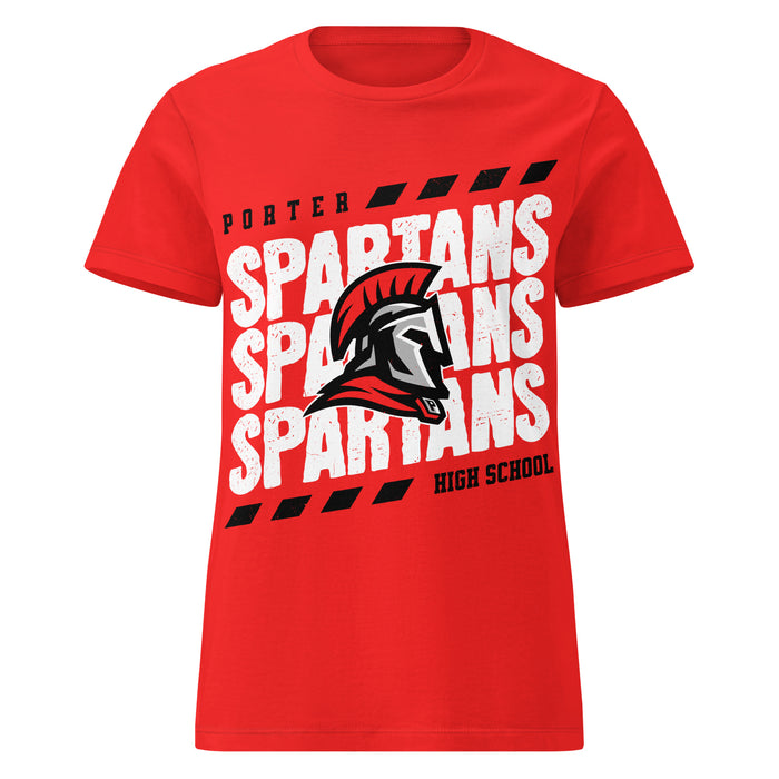Porter High School Spartans Women's Red SoftStyle T-shirt 223