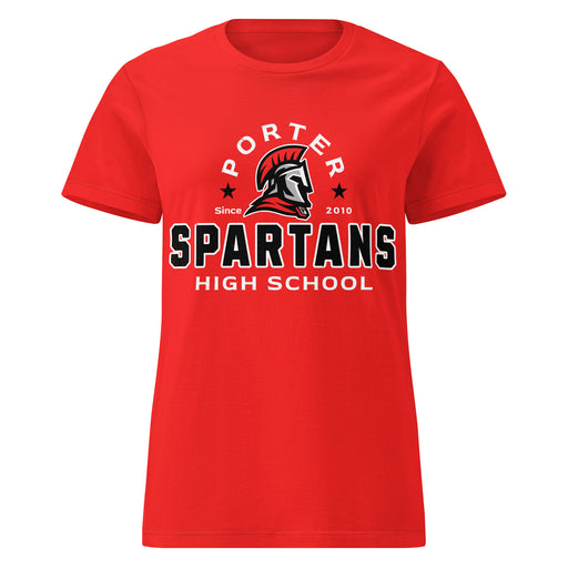 Porter High School Spartans Women's Red SoftStyle T-shirt 222