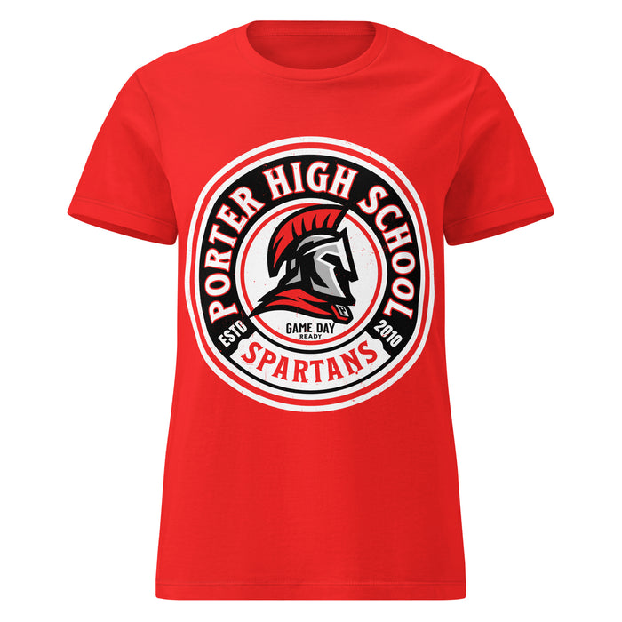 Porter High School Spartans Women's Red SoftStyle T-shirt 220