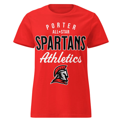 Porter High School Spartans Women's Red SoftStyle T-shirt 034