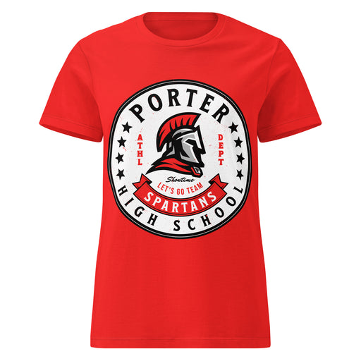 Porter High School Spartans Women's Red SoftStyle T-shirt 215