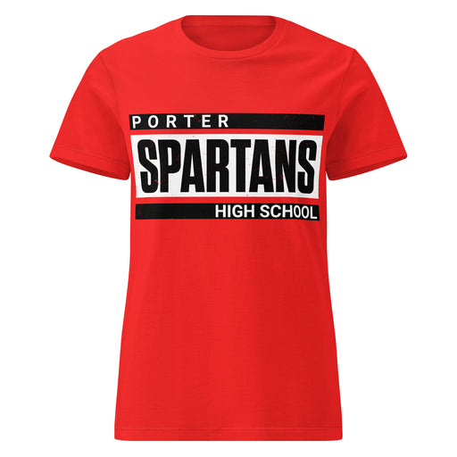 Porter High School Spartans Women's Red SoftStyle T-shirt 098