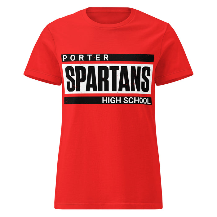 Porter High School Spartans Women's Red SoftStyle T-shirt 098