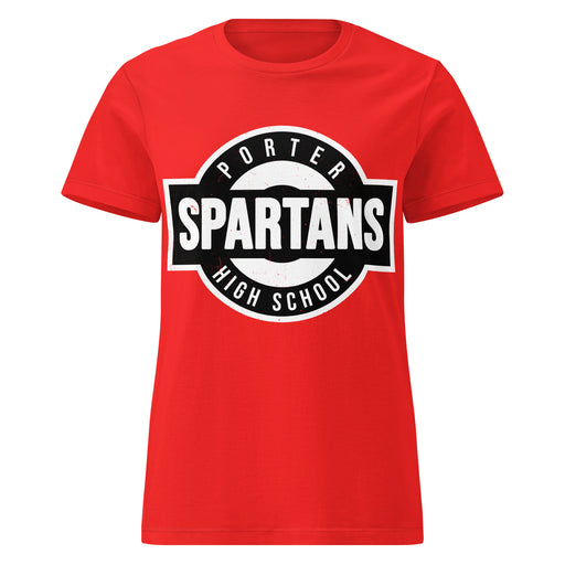 Porter High School Spartans Women's Red SoftStyle T-shirt 011