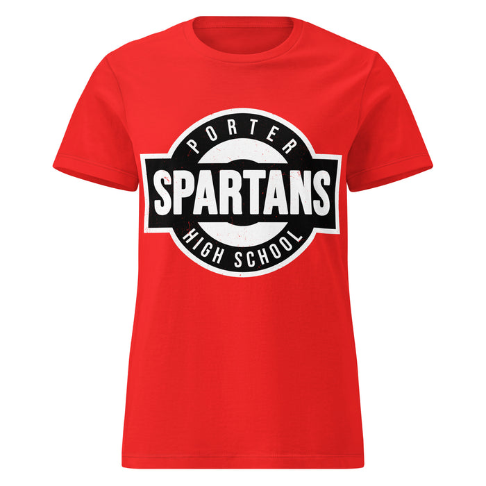 Porter High School Spartans Women's Red SoftStyle T-shirt 011