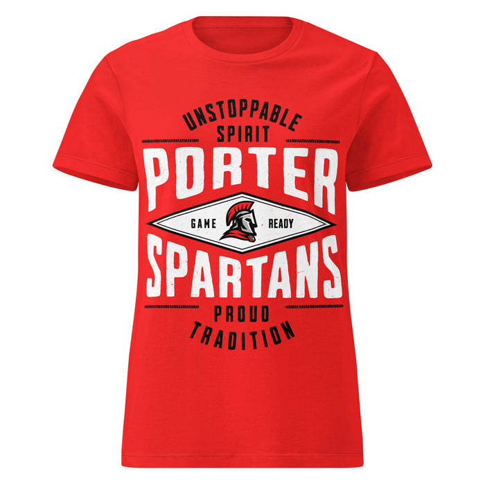 Porter High School Spartans Women's Red SoftStyle T-shirt 210