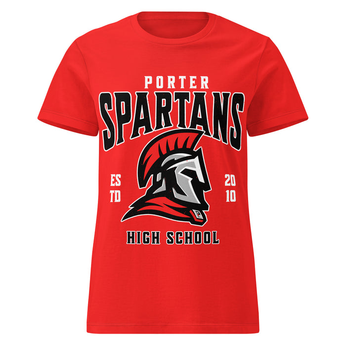 Porter High School Spartans Women's Red SoftStyle T-shirt 213