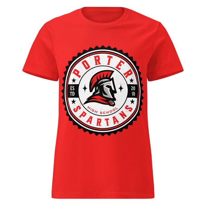 Porter High School Spartans Women's Red SoftStyle T-shirt 203