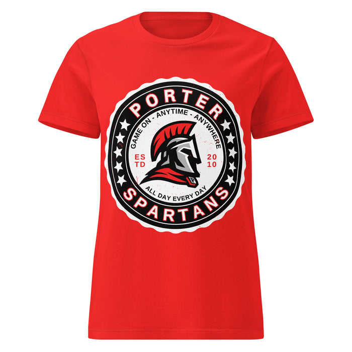Porter High School Spartans Women's Red SoftStyle T-shirt 216