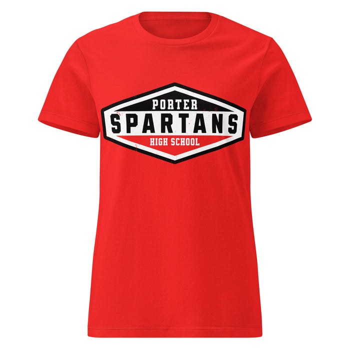 Porter High School Spartans Women's Red SoftStyle T-shirt 009