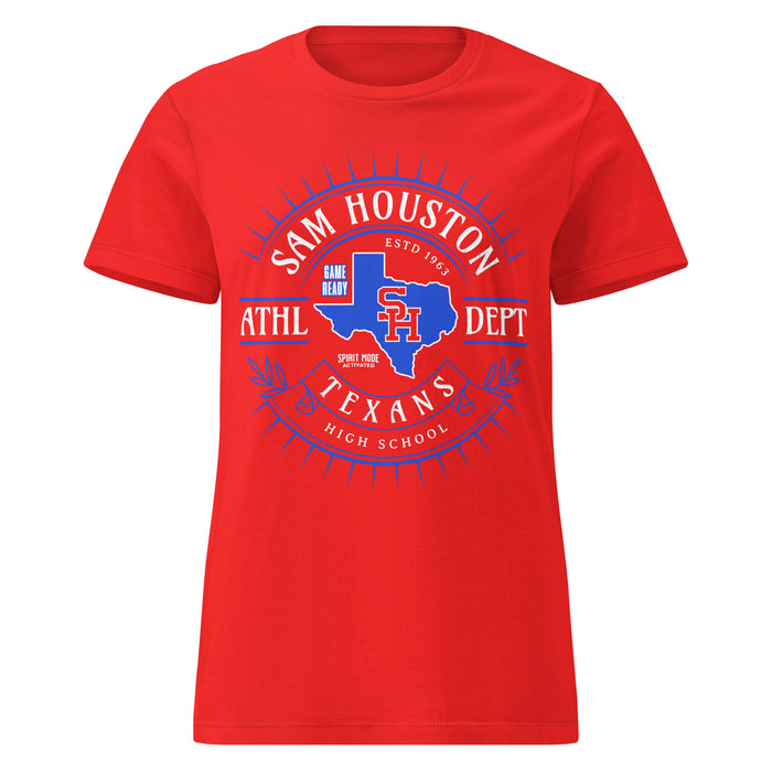 Sam Houston High School Texans Women's Red SoftStyle T-shirt 201