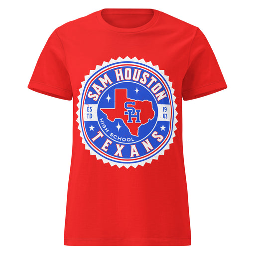 Sam Houston High School Texans Women's Red SoftStyle T-shirt 203