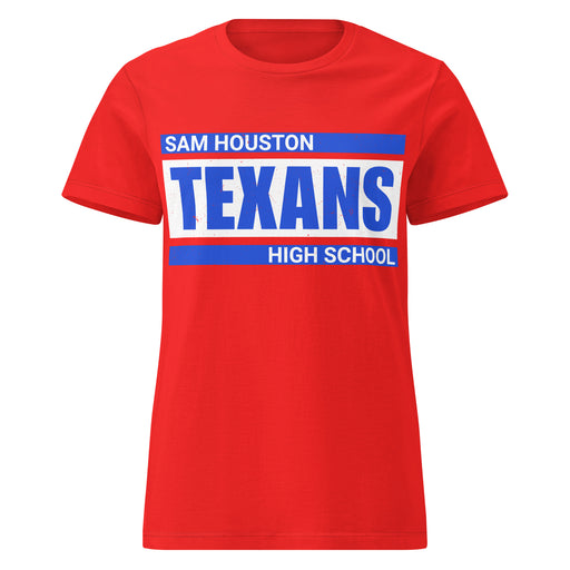 Sam Houston High School Texans Women's Red SoftStyle T-shirt 098