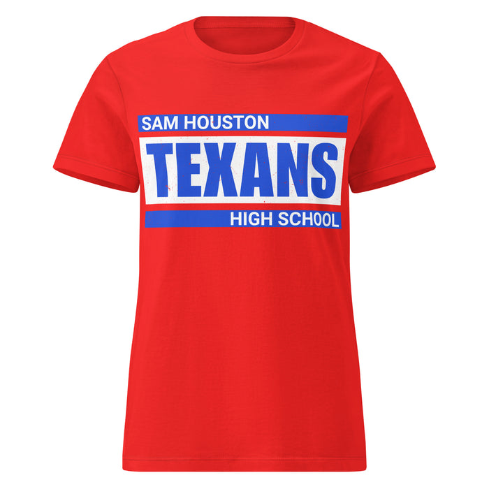 Sam Houston High School Texans Women's Red SoftStyle T-shirt 098