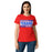 Front view of Sam Houston High School Texans Women's Red SoftStyle T-shirt 098