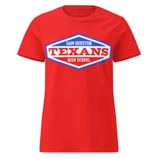 Sam Houston High School Texans Women's Red SoftStyle T-shirt 009