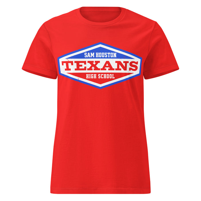 Sam Houston High School Texans Women's Red SoftStyle T-shirt 009