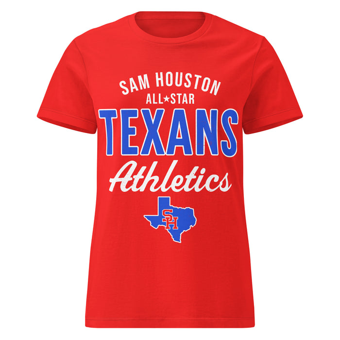 Sam Houston High School Texans Women's Red SoftStyle T-shirt 034