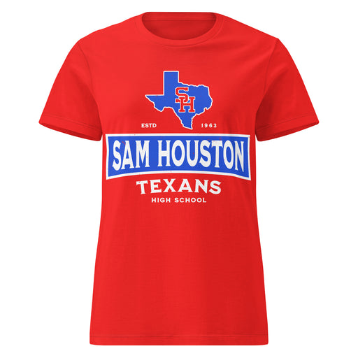 Sam Houston High School Texans Women's Red SoftStyle T-shirt 202