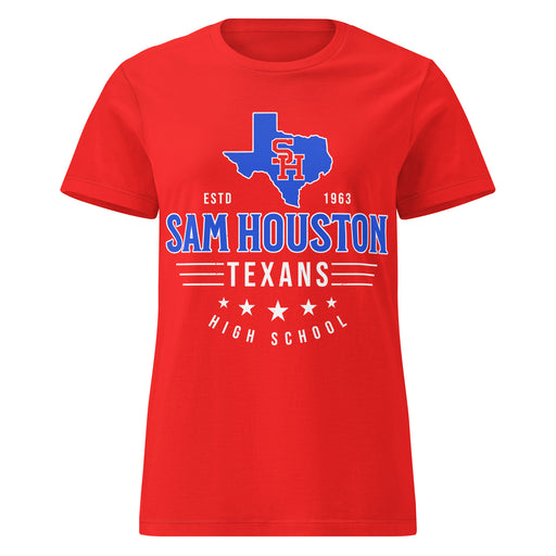 Sam Houston High School Texans Women's Red SoftStyle T-shirt 217