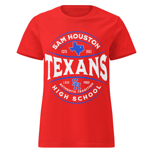 Sam Houston High School Texans Women's Red SoftStyle T-shirt 218