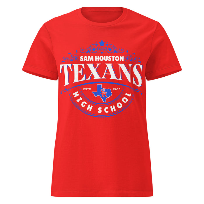 Sam Houston High School Texans Women's Red SoftStyle T-shirt 211